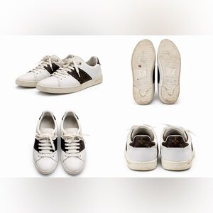 Louis Vuitton White and Brown Monogram Sneakers